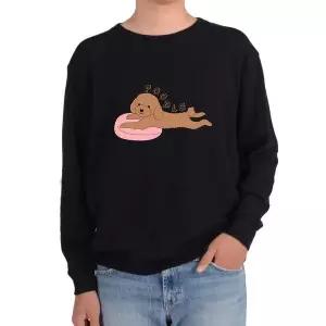 기모맨투맨 강아지 푸들 POODLE 밤색푸들 엎드려있는그림 다양한