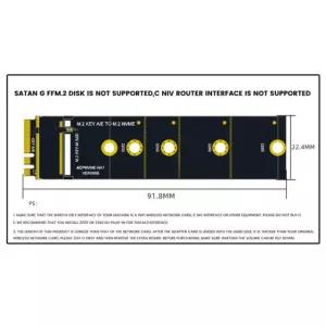 M.2 A+E 키 슬롯-M.2 NVME 어댑터 카드 NGFF-KEY-M 확장 NVMe PC