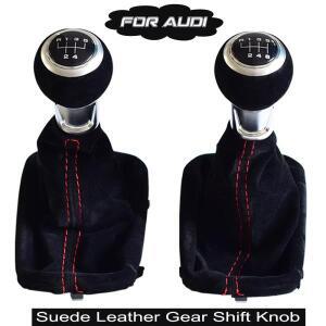 Audi A3 S3 2001 자동차 수동 5/6 속도 스웨이드 가죽 기어 시프트 노브 레버 시프터 게이 터 부츠 케이스