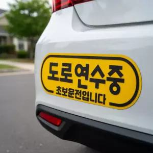 [별빛] 초보운전 반사 스티커 도로연수자석스티커