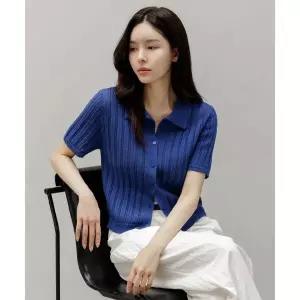 FRENCHCHIC 누아드 스카시 카라 반팔 니트 가디건_F6S352CA