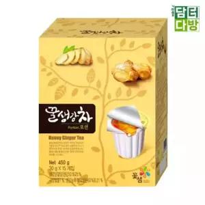 꽃샘 꿀생강차 포션 15입 포션 사무실 꿀액상 음료 꿀생강 꿀음료 전통 전통꿀