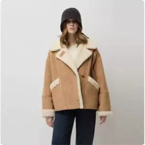 매장정품 SISLEY 시슬리 하이넥 오버핏 인조 스웨이드 무스탕 SALE81561 1622941