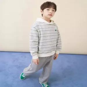 빈폴 키즈 스트라이프 후드 스웨트 셔츠 상하세트 그레이 BI6141U123 U 5982543
