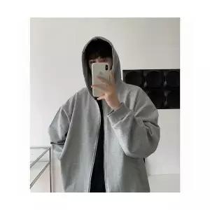 남자집업가디건 그레이 집업 카디건 가을 후드 ible3