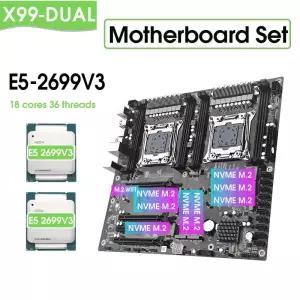 X99 듀얼 마더보드 키트 XEON E5 2699 V3*2 C 세트 콤보 지원 DDR4 ECC REG 메모리 LGA20 V3 V4 M2 SATA30