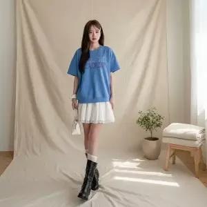 여성 캐주얼 레터링 컬러 자수 오버사이즈 맨투맨_25208001_588872