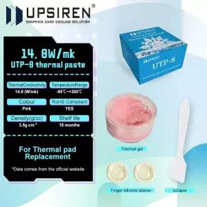 써멀구리스 UPSIREN VGA GPU IC 프로세서용 열 퍼티 UTP-8 급속 쿨링 패드 교체 차단 고성능