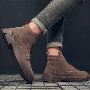 남성 캐주얼 스웨이드 미들부츠 데일리 워킹화 앵클슈즈 워킹화 남성워커
