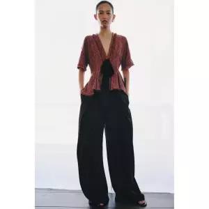 [정품] 자라 팬츠 데일리 바지 긴바지 슬랙스 ZARA ZW 컬렉션 와이드 레그 - 블랙