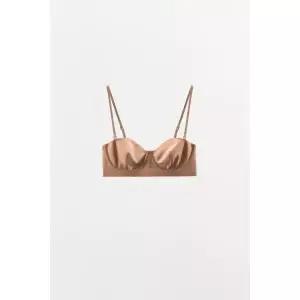 ZARA 폴리아미드 와이어 브라 - 베이지 핑크
