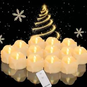 LED초 드립 왁스 LED 티라이트 무불꽃 양초 조명 리모컨 자동 타이머 할로윈 크리스마스 용 사실