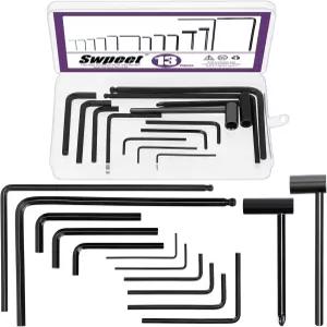 9Pcs 앨런 렌치 7mm 및 트러스 로드 육각 박스 볼 엔드 포함한 Swpeet 기타 세트 베이스 넥 브리지 너트