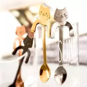 고양이 팔 컵걸이 숏 커피 티 스푼 11.8cm DD-11465 스푼 (W9AC5DE)