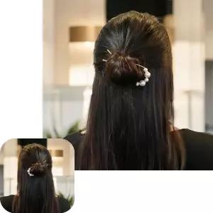 네쿠 U자핀 비녀 올림머리 U자 헤어코사지 진주알