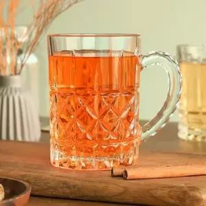 고품질 나만의 홈카페 패턴 커피잔 850ml 유리잔 손잡이유리컵 빈티지컵 (WAC5FEB)