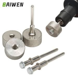 다이아몬드 실린더 타입 그라인딩 헤드 연마 휠  옥 보석 팔찌  유리 돌 조각 도구  3mm 생크  20mm