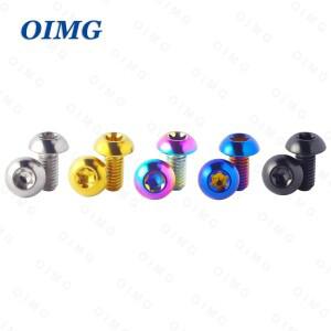 OIMG 티타늄 M5x10 12mm 디스크 브레이크 로터 볼트 토르크 T25 나사 MTB 자전거 및 로드 바이크 고정 액세