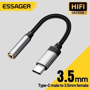 Essager Type C ~ 3.5mm 오디오 케이블 헤드폰 어댑터 USB 잭 AUX (iphone 호환 ipad 호환 HUAWEI호환 샤오
