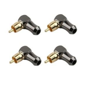 audi호환ophile RCA 커넥터 90도 직각 순수 구리 오디오 증폭기 Thome 극장 Hifi 스피커 터미널 Socke 어댑