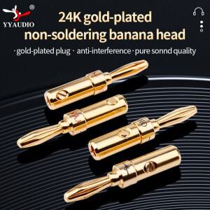 바나나 플러그 4mm 합금 금박 스피커 케이블 와이어 커넥터 어댑터 8피스
