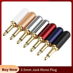 잭3.5mm 모노 플러그 2 극 오디오 커넥터 헤드폰 스피커 터미널 납땜 이어폰 케이블 용 마이크