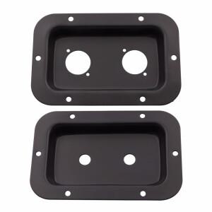 블랙 스틸 Recessed Speakon 잭 플레이트 XLR 커넥터 접시 보드 무대 스피커 DIY 137x90mm 1PC