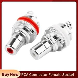 RCA 커넥터 암 소켓 섀시 패널 마운트 스피커 터미널 밝은 벙어리 로듐 도금 잭 HiFi 오디오 플러그