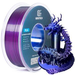 지텍 실크 PLA 트라이 컬러 멘트 1 75mm 3D 프린터 공압출 블루 퍼플 블랙 금속 같은 반짝이는 1kg (2 2파운드) 스풀 1개 치수 정확도 / 0 02mm