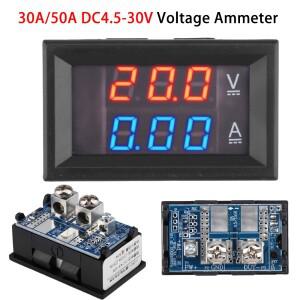 DC4.5-30V 30A 50A 미니 디지털 전압 Ammeter 3 비트 0.28 듀얼 LED 전류 미터 볼트 검출기 테스터 내장 션