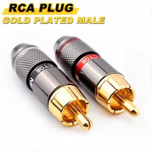 2/4/8피스 뮤지컬 사운드 RCA 커넥터 플러그 HiFi 24K 금도금 잭 어댑터 6mm 오디오 및 비디오 스피커 케이