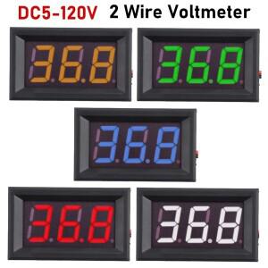 볼트게이지 DC5-120V 미니 전압계 LED 디지털 디스플레이 패널 측정기 2 와이어 0.56 ''전압 모니터 테스터