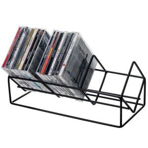 MyGift 3 슬롯 CD 홀더 보관 스탠드 비디오 게임 DVD 미디어 정리함 랙 테이블탑 컴팩트 디스크 선반 타워에 30 보석 케이스 모던 매트 블랙 메탈 와이어가 들어