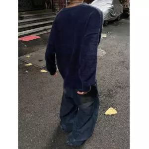 남친 니트 브이넥 하객 빈티지 트레이닝 스웨터 코트 봄가을 패피3