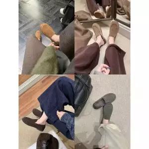 여성 워커 기모 소가죽 핏 펌프스 플랫 패피5