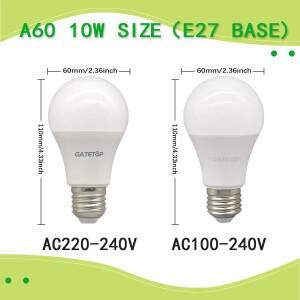 10Pack E27 10W LED 전구는 백열등과 동일 110V 220V 거실 사용을 위한  밝은 3000K