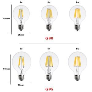 Bombiilas 필라멘트 LED 전구 E27 E14 220V C35 ST64 A60 T45 G45 G80 G95 촛불 유리 Lampara 램프