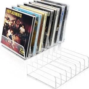투스타오 1팩 CD 홀더 클리어 릴 DVD 디스플레이 랙 보관용 정리함 미디어 선반 보관용으로 최대 14 표준 케이스 보관 및 정리용 없음