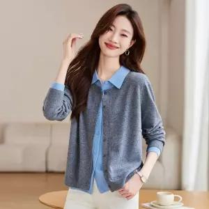 여친 니트 울 캐주얼 가을 투피스 모피 아우터 추천 코트 터틀넥 가짜 SPO마켓3