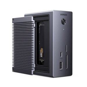 Revodok 도킹 스테이션 10 in 1 USB C 허브 4K 60Hz HD M 2 SSD 인클로저 10Gbps /A 100W PD 충전 기가비트 이더넷 M5용 SD /TF 맥