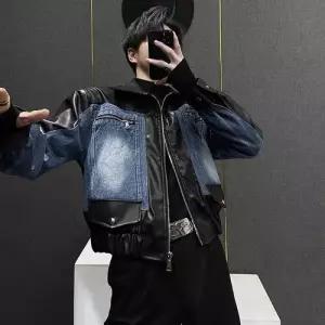 남사친 청 캐주얼 가을 빈티지 가죽 쇼트 재킷 코트 상의 청자켓 패피3