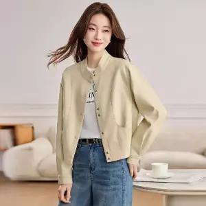여사친 춘추 쇼트 자켓 차이나 가죽 코트 재킷 원픽3