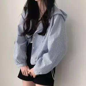 캐주얼 골지 집업 후드 초가을 코트 쇼트 여자점퍼 버클 항공 야구 원템3
