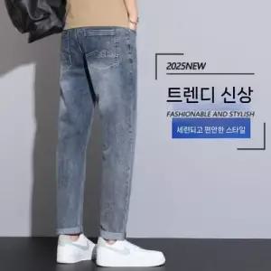 보니따스 남성용 바지 청 가을 캐주얼 긴 배기핏 프리미엄 스판 9부 ADOR3