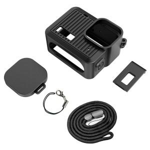 GoPro HERO 2024 용 PULUZ 카메라 액세서리 손목 스트랩 및 렌즈 커버가있는 실리콘 보호 케이스 측면 인