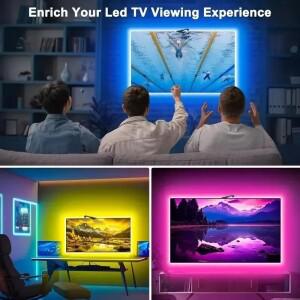 PC/TV Led 백라이트 RGBIC LED 스트립 조명(색상 선택 센서 포함) 앱 제어 음악 동기화 게임 분위기를 위