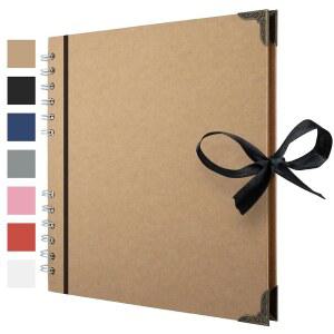Bstorify 스크랩북 앨범 60페이지(8 x 8인치) 두꺼운 200gsm 크래프트 페이퍼 사진 메모리북 아트 및 공예 프로젝트에 이상적입니다