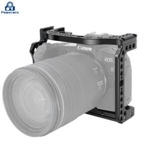 나무 Handgrid 핸들 키트가있는 Canon EOS R 용 Powerwin 카메라 케이지 알루미늄 합금 다기능 Arri 위치