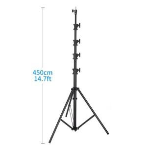 Selens Professional 4.5m 헤비 듀티 에어 쿠션 라이트 스탠드 사진 스튜디오 키트 알루미늄 조정 가능한