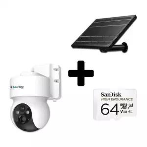 글로벌아이넷 로보뷰S4+64GB+8W 충전식태양광패널 4G LTE CCTV 무선배터리 300만화소 IP카메라 홈캠 이동식